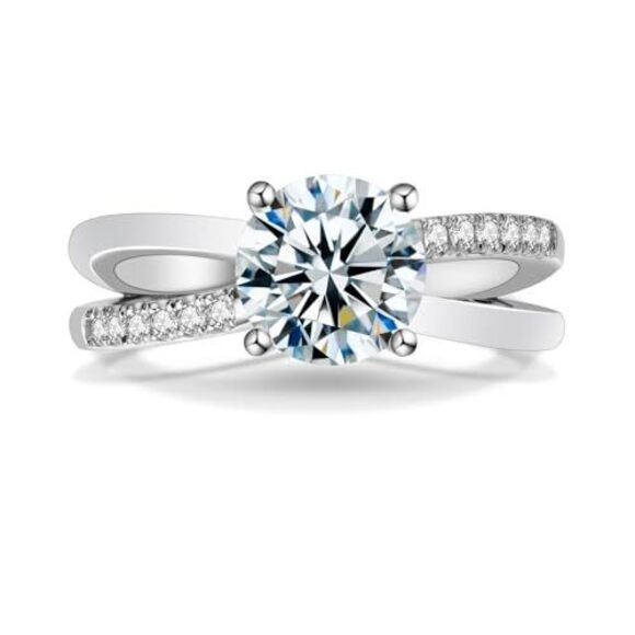 Jewelry - Moissanite Engagement Rings for Women,Moissanite Wedding Ring 2CT D Color VVS1